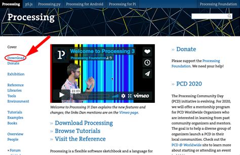 Download Processing / Processing.org.